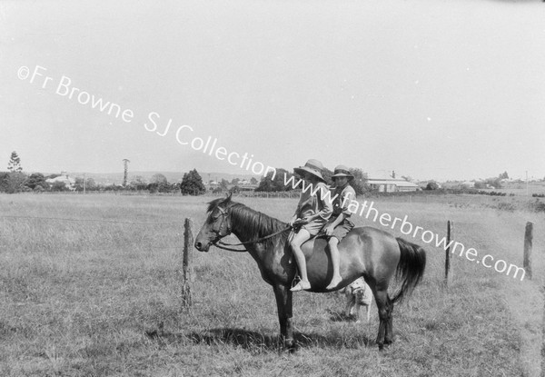 CHILDREN GOING TO SCHOOL ON HORSE